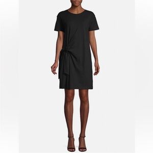 Olivaceous Black Mini Dress with Knot Detail